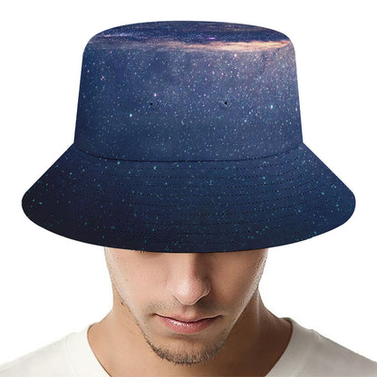 Dark Milky Way Galaxy Space Print Bucket Hat