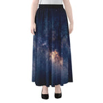 Dark Milky Way Galaxy Space Print Chiffon Maxi Skirt
