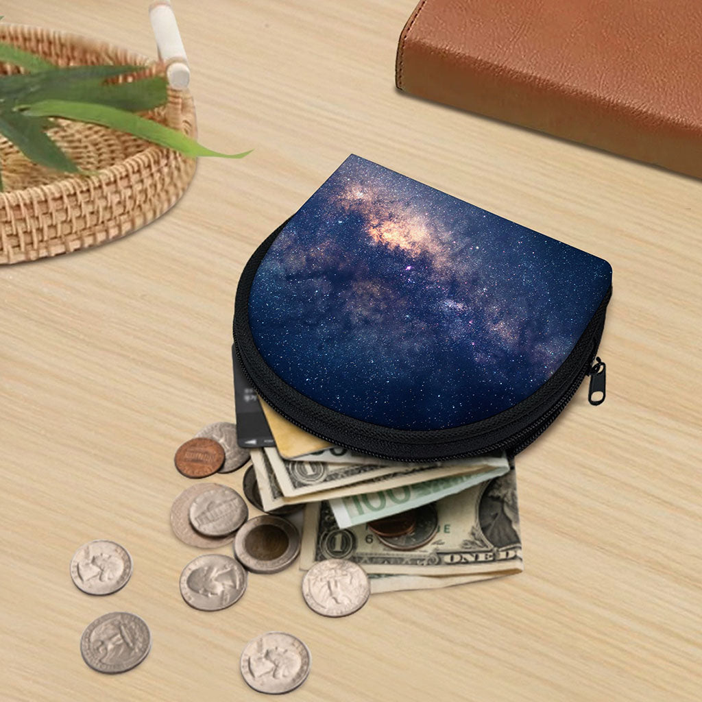 Dark Milky Way Galaxy Space Print Coin Purse
