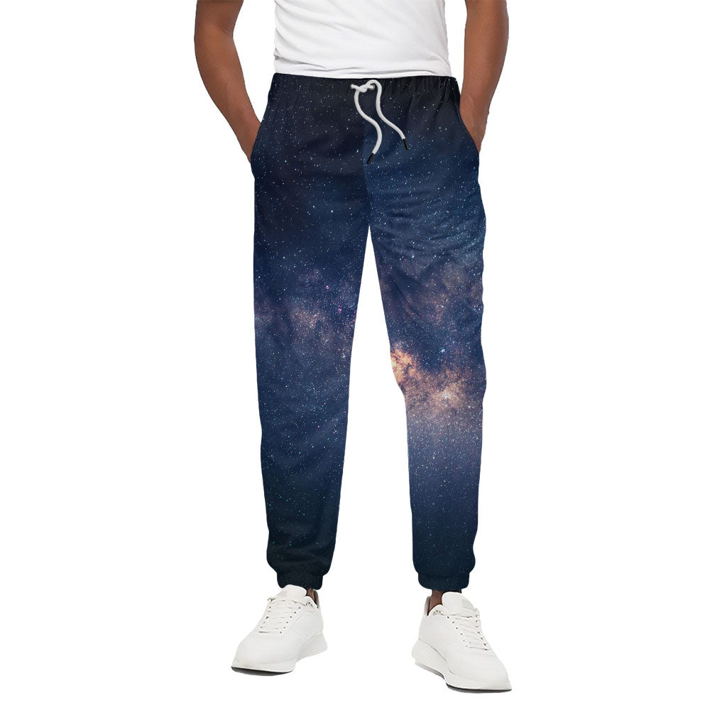 Dark Milky Way Galaxy Space Print Cotton Pants