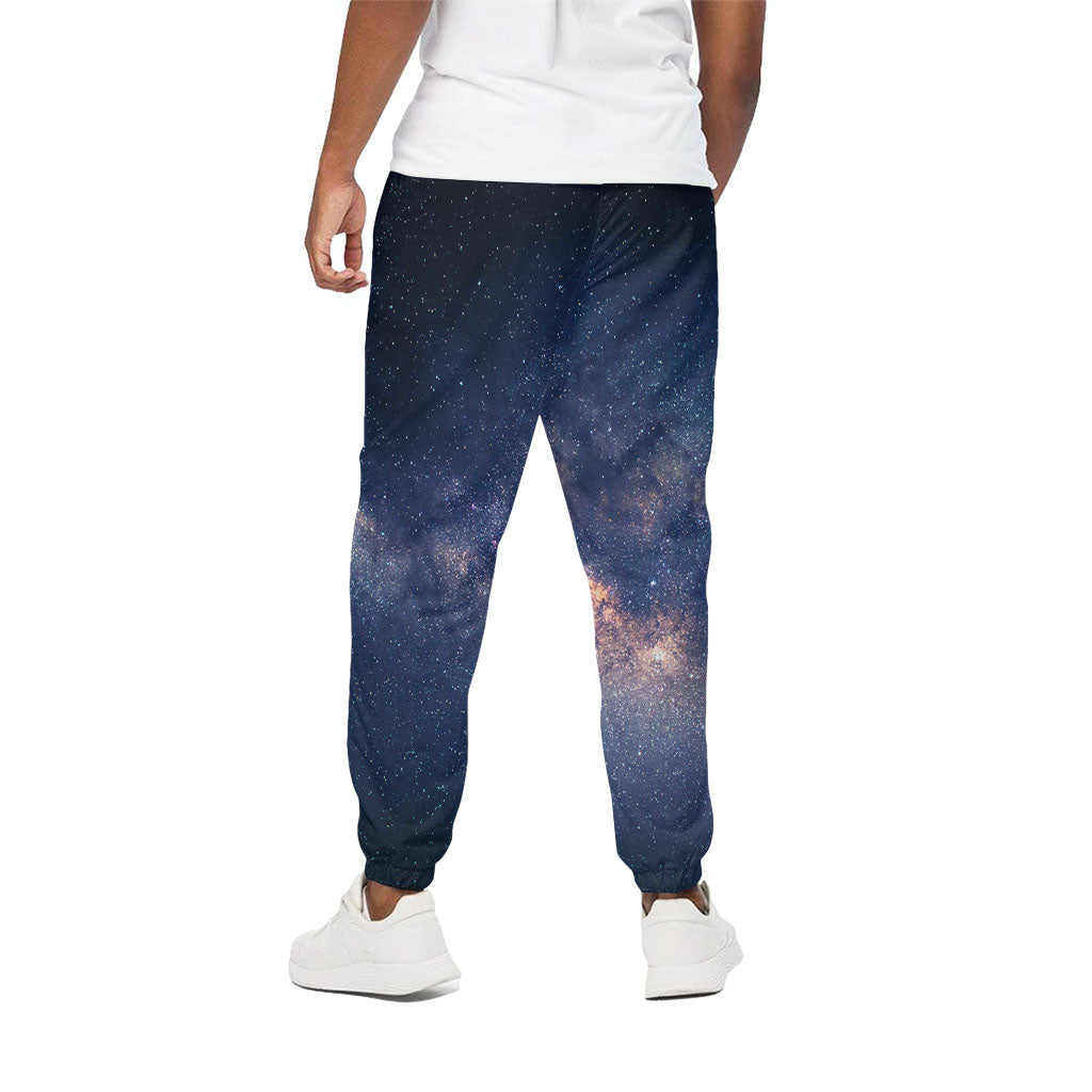 Dark Milky Way Galaxy Space Print Cotton Pants