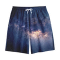 Dark Milky Way Galaxy Space Print Cotton Shorts
