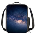 Dark Milky Way Galaxy Space Print Crossbody Lunch Bag