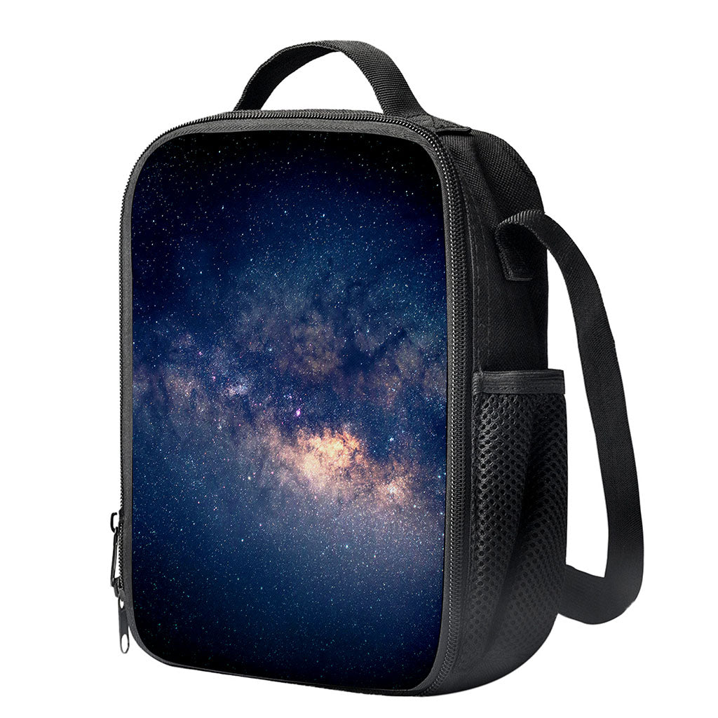Dark Milky Way Galaxy Space Print Crossbody Lunch Bag