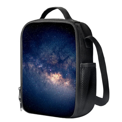 Dark Milky Way Galaxy Space Print Crossbody Lunch Bag