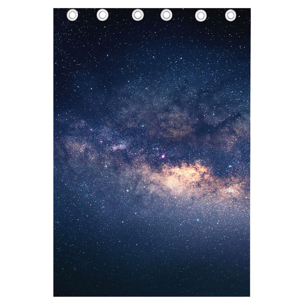 Dark Milky Way Galaxy Space Print Curtain