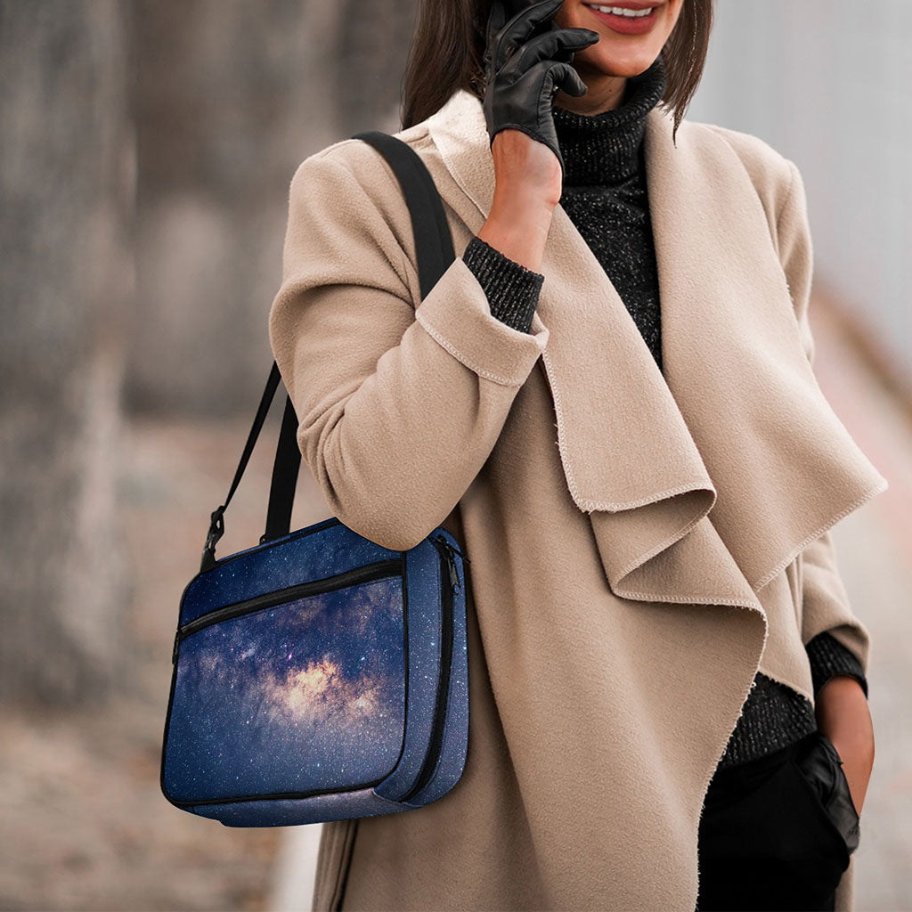 Dark Milky Way Galaxy Space Print Double Strap Bible Bag