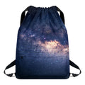 Dark Milky Way Galaxy Space Print Drawstring Backpack