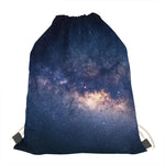 Dark Milky Way Galaxy Space Print Drawstring Bag