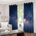 Dark Milky Way Galaxy Space Print Extra Wide Grommet Curtains