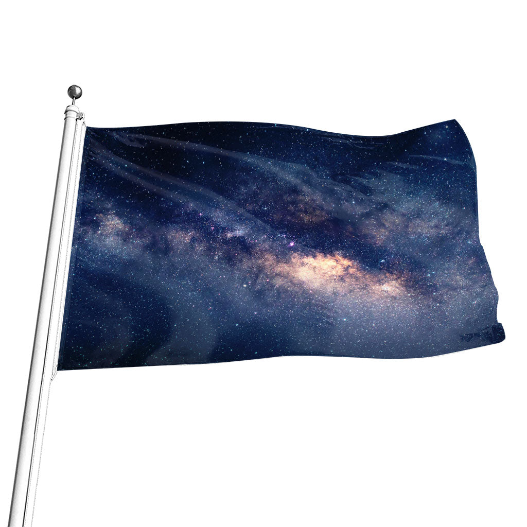 Dark Milky Way Galaxy Space Print Flag
