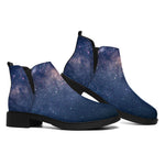 Dark Milky Way Galaxy Space Print Flat Ankle Boots