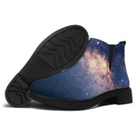 Dark Milky Way Galaxy Space Print Flat Ankle Boots