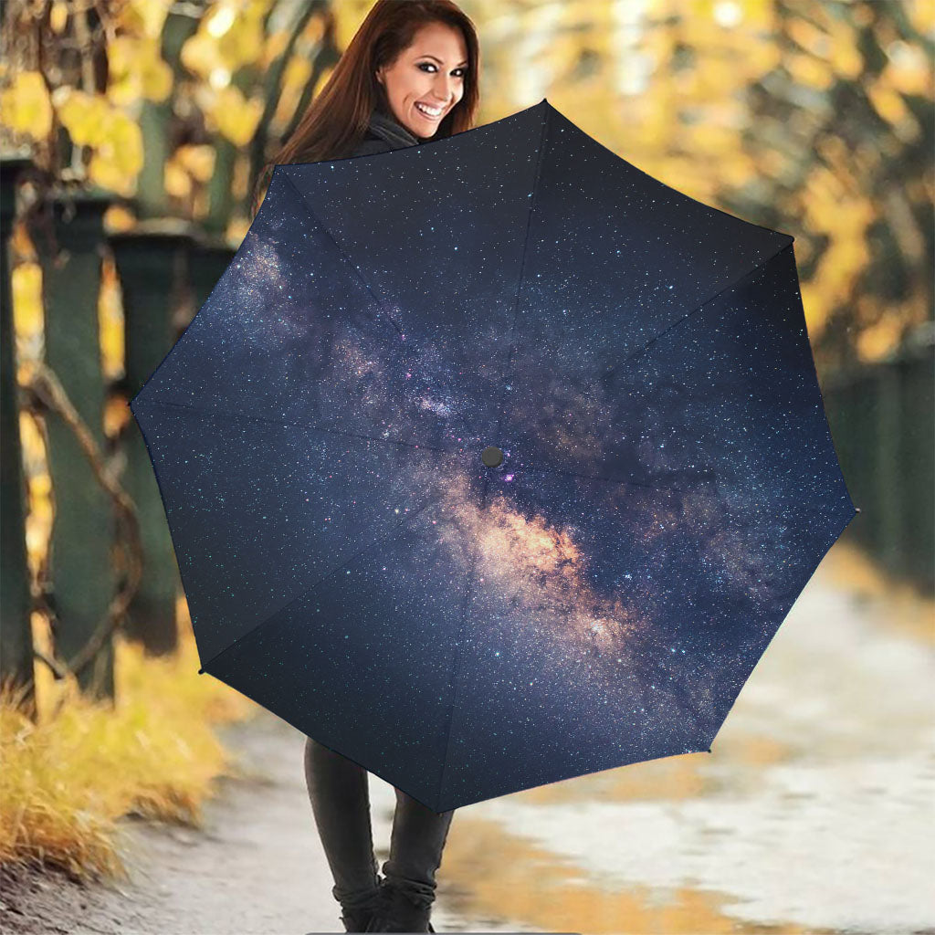 Dark Milky Way Galaxy Space Print Foldable Umbrella