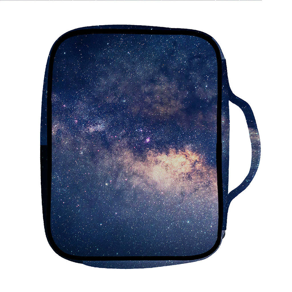 Dark Milky Way Galaxy Space Print Front Pocket Bible Bag