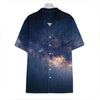 Dark Milky Way Galaxy Space Print Hawaiian Shirt