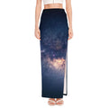 Dark Milky Way Galaxy Space Print High Slit Maxi Skirt