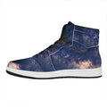 Dark Milky Way Galaxy Space Print High Top Leather Sneakers