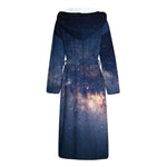 Dark Milky Way Galaxy Space Print Hooded Bathrobe