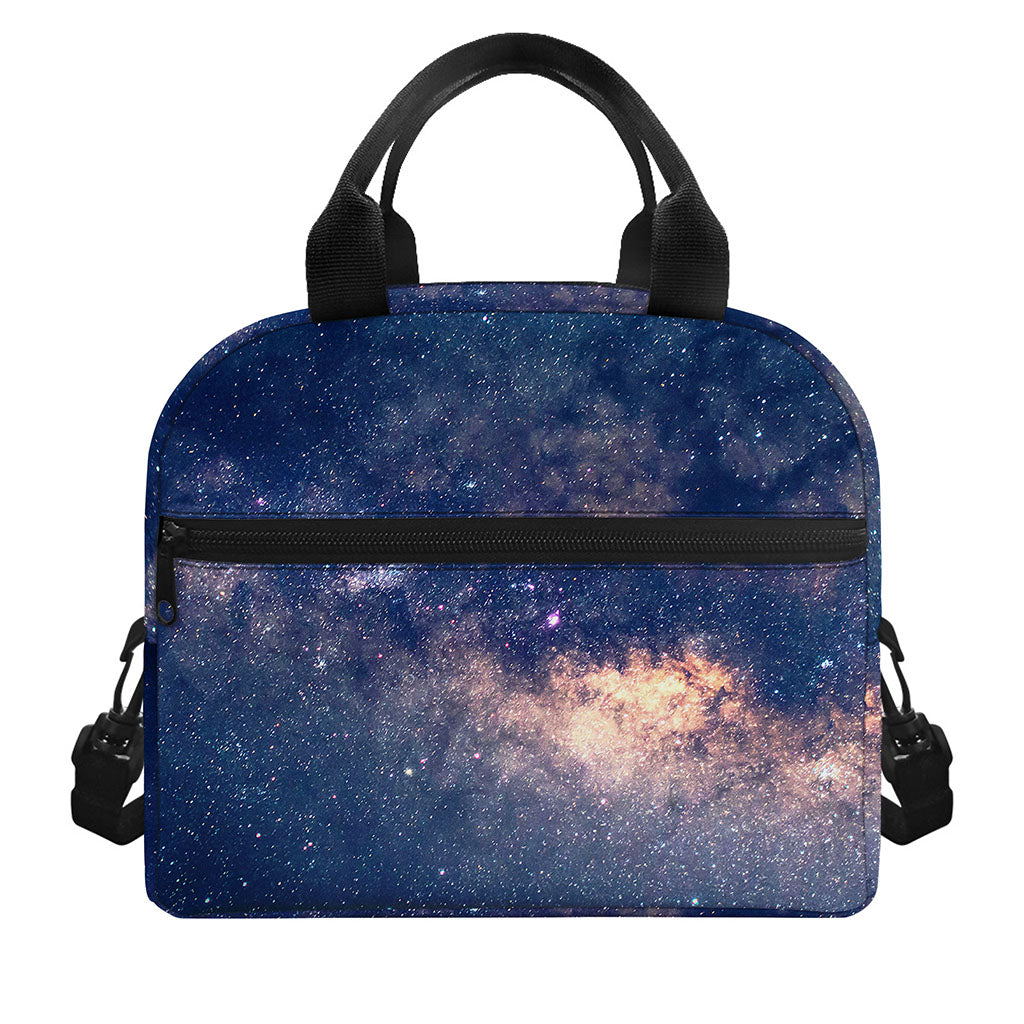 Dark Milky Way Galaxy Space Print Insulated Lunch Bag