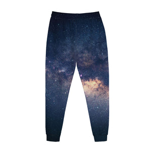 Dark Milky Way Galaxy Space Print Jogger Pants