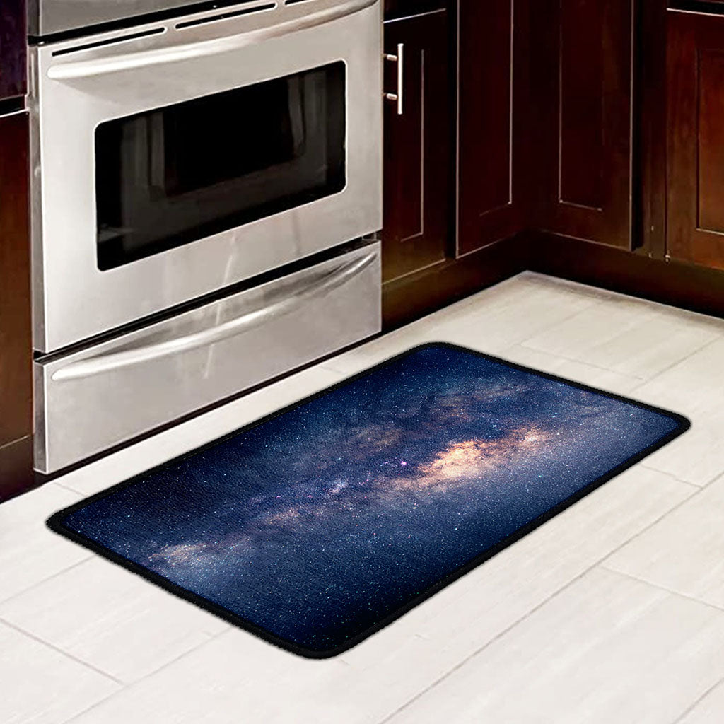 Dark Milky Way Galaxy Space Print Kitchen Mat