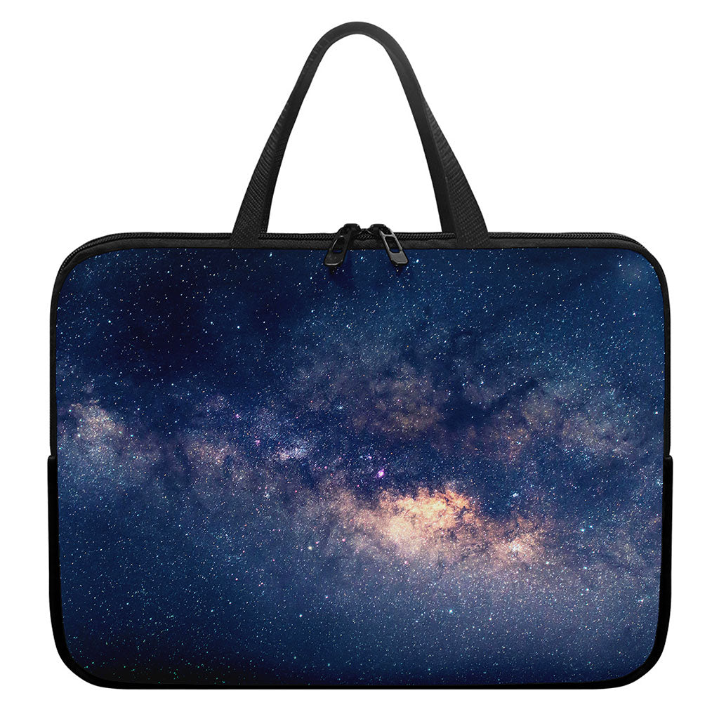 Dark Milky Way Galaxy Space Print Laptop Sleeve With Handle