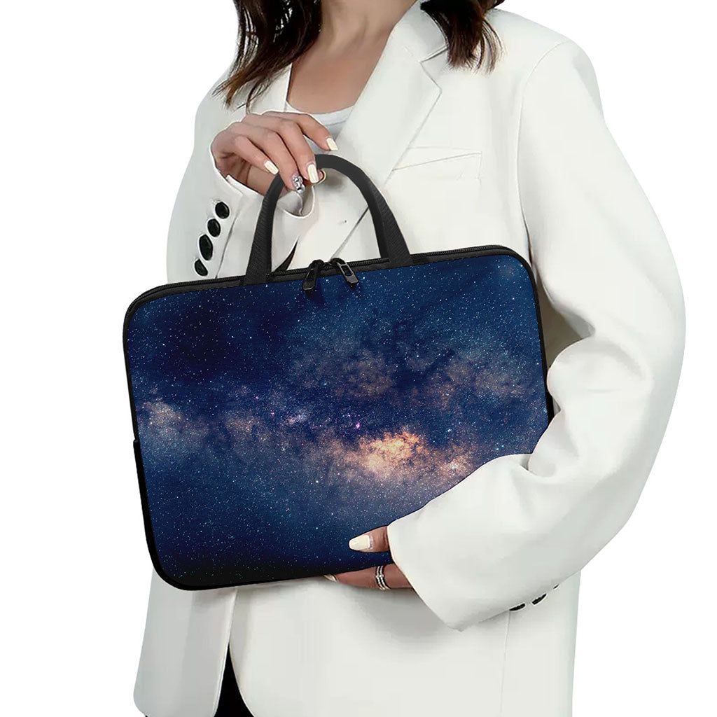 Dark Milky Way Galaxy Space Print Laptop Sleeve With Handle