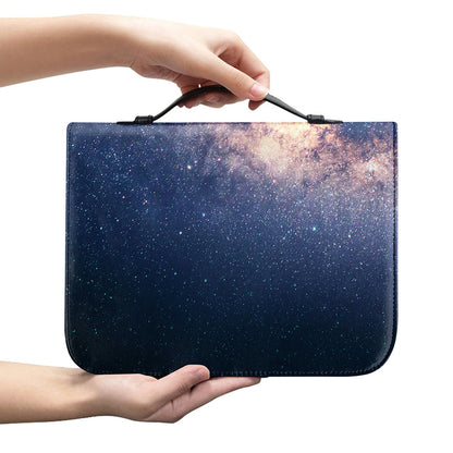 Dark Milky Way Galaxy Space Print Leather Bible Cover