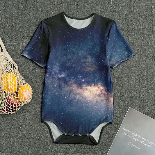 Dark Milky Way Galaxy Space Print Men's Bodysuit