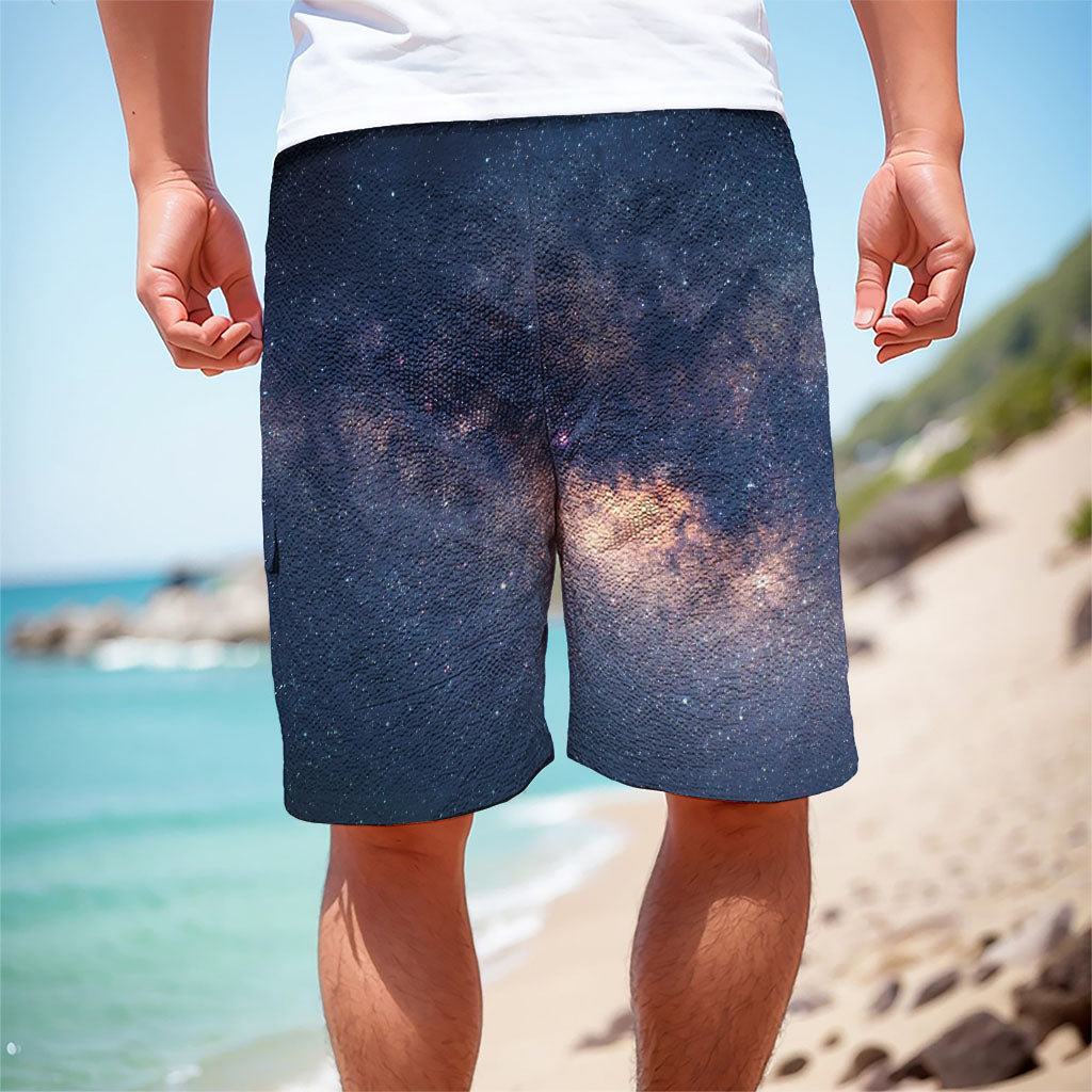 Dark Milky Way Galaxy Space Print Men's Cargo Shorts