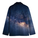 Dark Milky Way Galaxy Space Print Men's Cotton Blazer