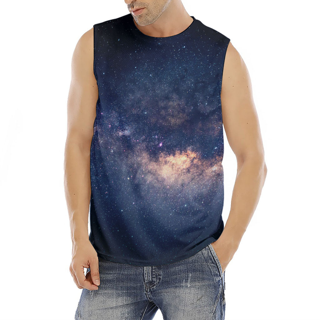 Dark Milky Way Galaxy Space Print Men's Fitness Tank Top