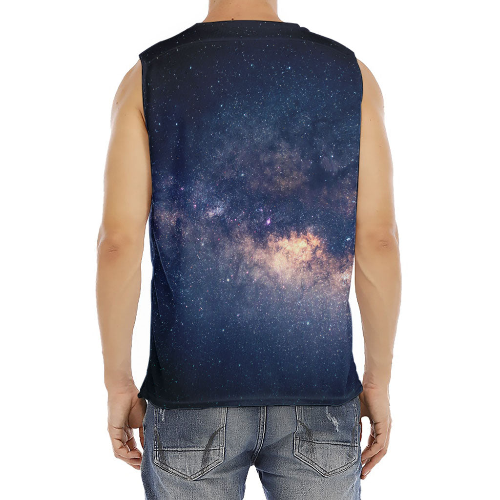 Dark Milky Way Galaxy Space Print Men's Fitness Tank Top
