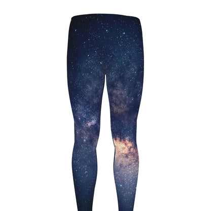 Dark Milky Way Galaxy Space Print Men's leggings