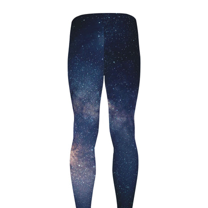 Dark Milky Way Galaxy Space Print Men's leggings