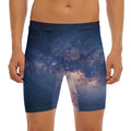 Dark Milky Way Galaxy Space Print Men's Long Boxer Briefs