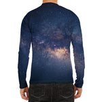 Dark Milky Way Galaxy Space Print Men's Long Sleeve Rash Guard