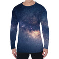 Dark Milky Way Galaxy Space Print Men's Long Sleeve T-Shirt