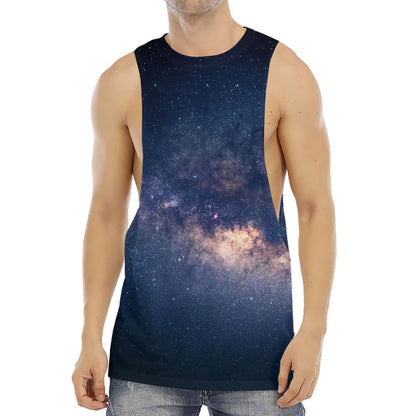 Dark Milky Way Galaxy Space Print Men's Muscle Tank Top