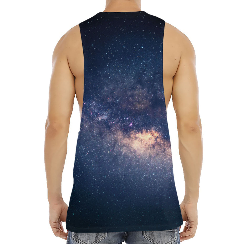 Dark Milky Way Galaxy Space Print Men's Muscle Tank Top