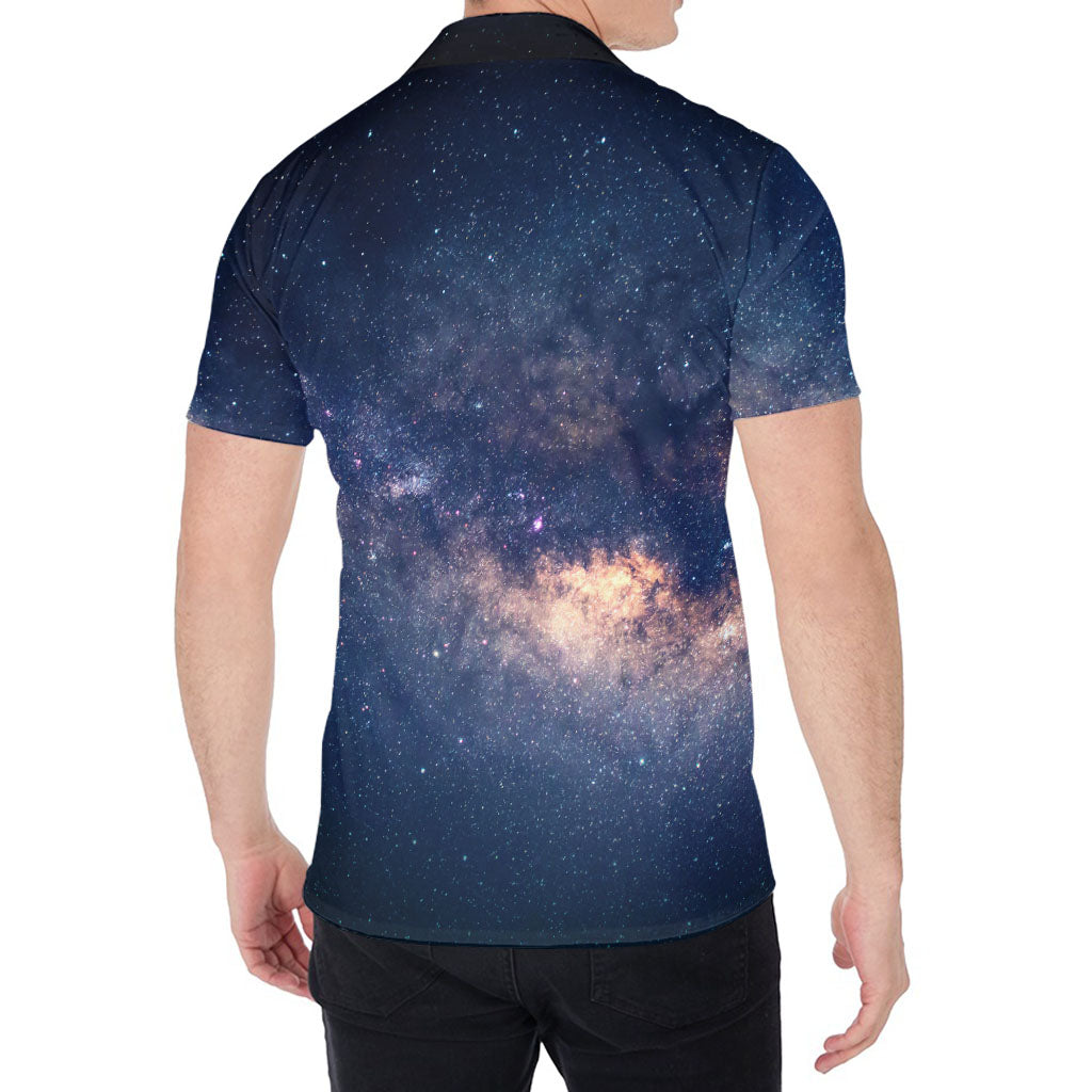 Dark Milky Way Galaxy Space Print Men's Shirt