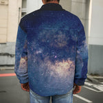 Dark Milky Way Galaxy Space Print Men's Shirt Jacket