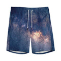 Dark Milky Way Galaxy Space Print Men's Athletic Shorts
