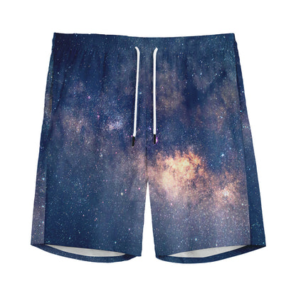 Dark Milky Way Galaxy Space Print Men's Sports Shorts