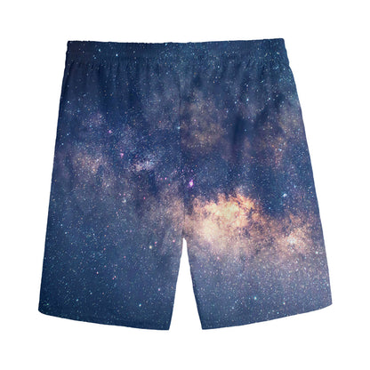 Dark Milky Way Galaxy Space Print Men's Sports Shorts