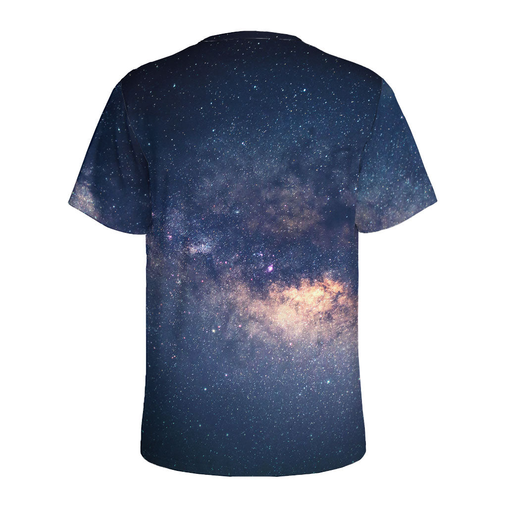 Dark Milky Way Galaxy Space Print Men's Sports T-Shirt