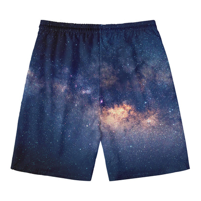 Dark Milky Way Galaxy Space Print Men's Swim Trunks