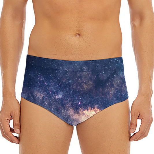 Dark Milky Way Galaxy Space Print Men's Triangle Swim Briefs
