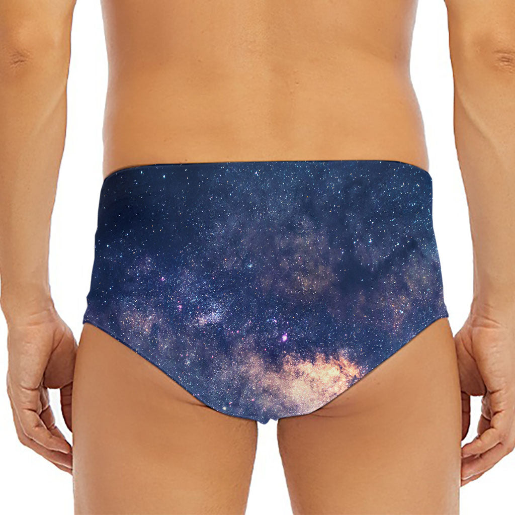 Dark Milky Way Galaxy Space Print Men's Triangle Swim Briefs